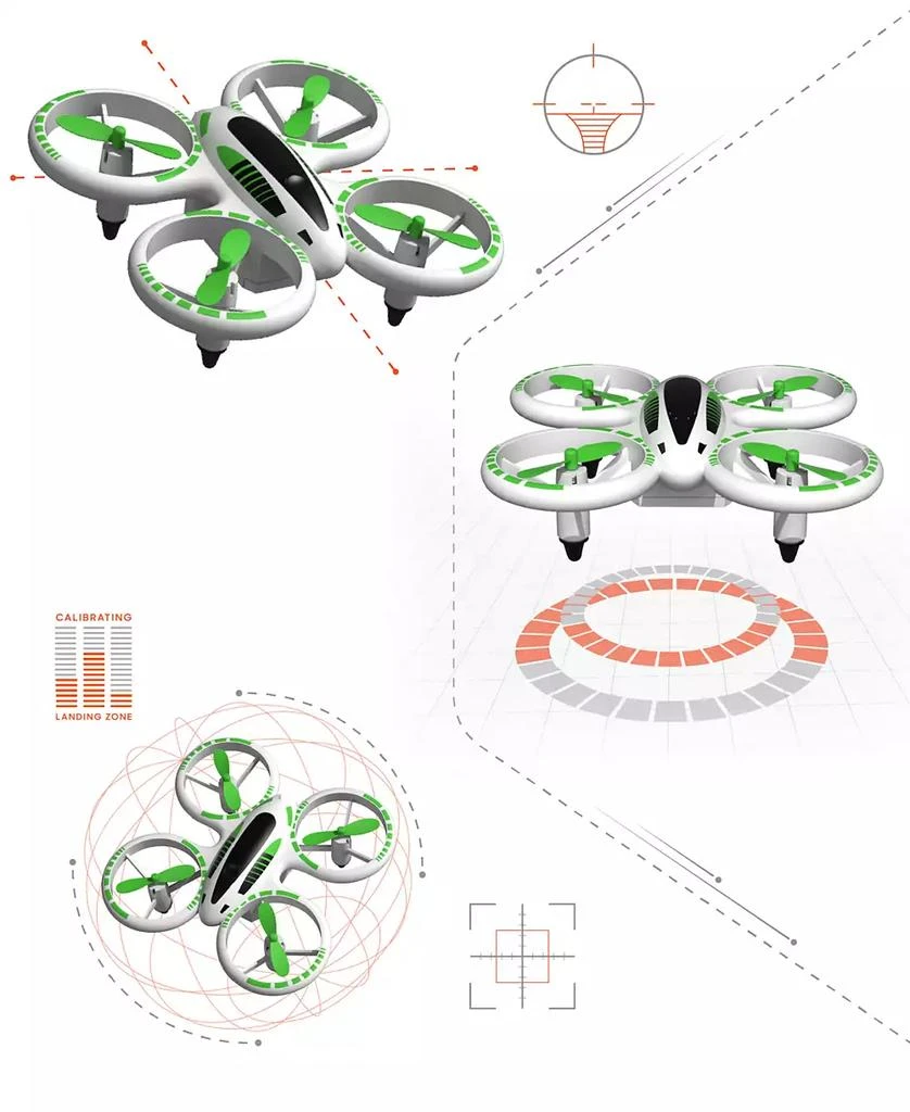 Sharper Image 2.4GHz RC Glow Up Stunt Drone with LED Lights 6