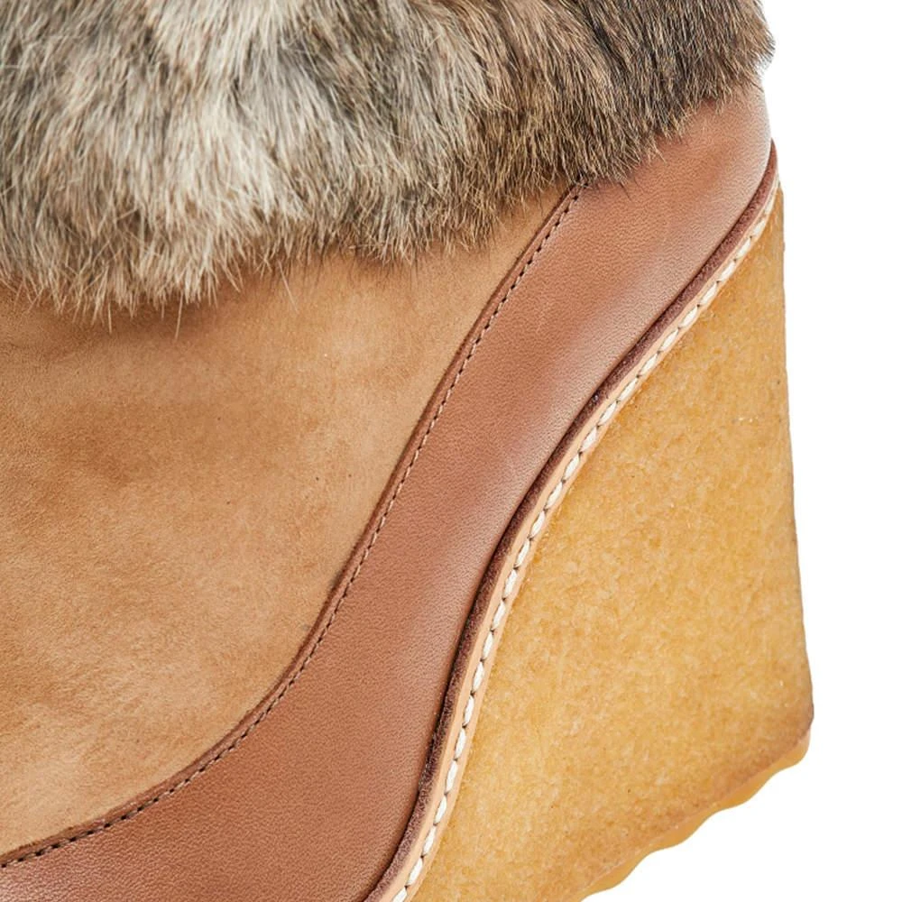 Tory Burch Tory Burch Tan Leather, Suede And Fur Wedge Ankle Boots Size 37 7