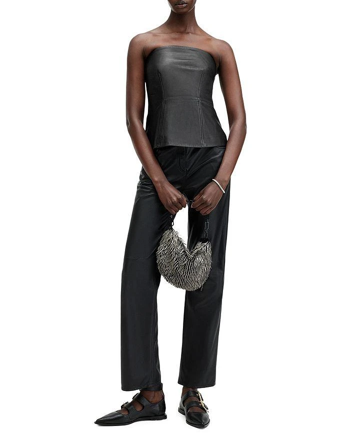 ALL SAINTS Imago Leather Bodice Top 2