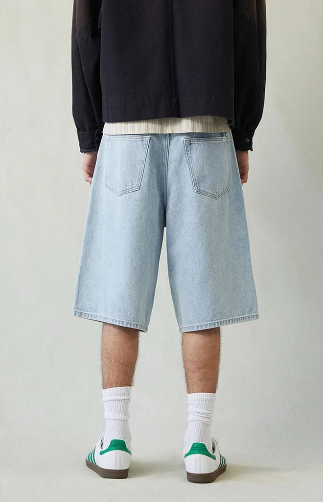 PacSun Light Indigo Extreme Baggy Denim Shorts 5