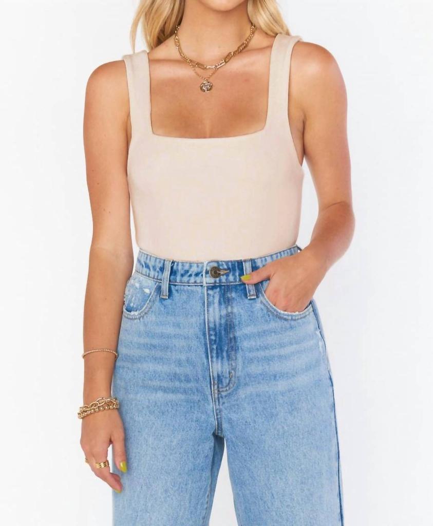 Show Me Your Mumu Dory Bodysuit In Cream Stretch