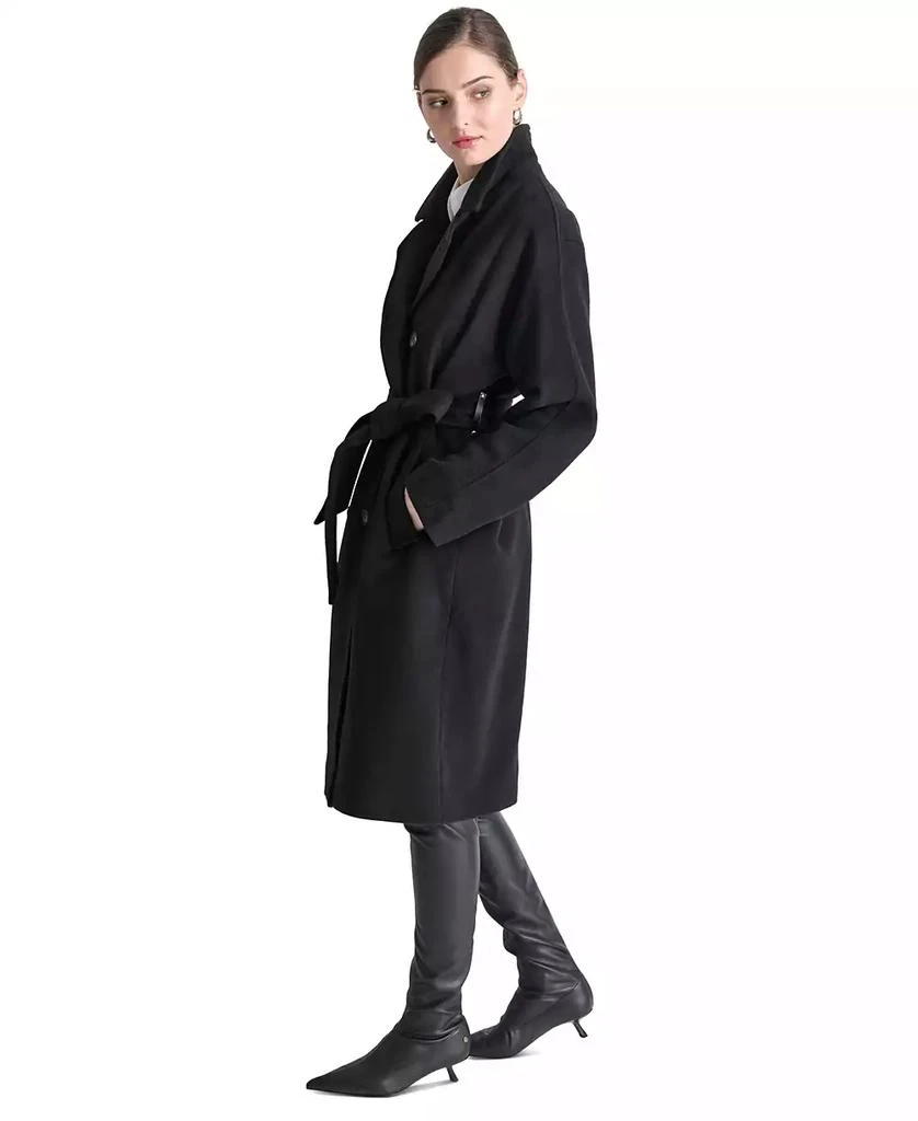 DKNY Women's Double-Breasted Belted Wrap Coat 3