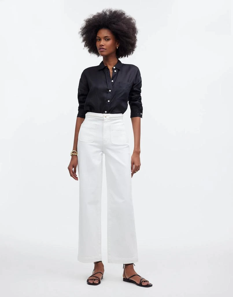 Madewell Madewell x Lisa Says Gah! The Perfect Vintage Wide-Leg Crop Jean in Eyelet White 1