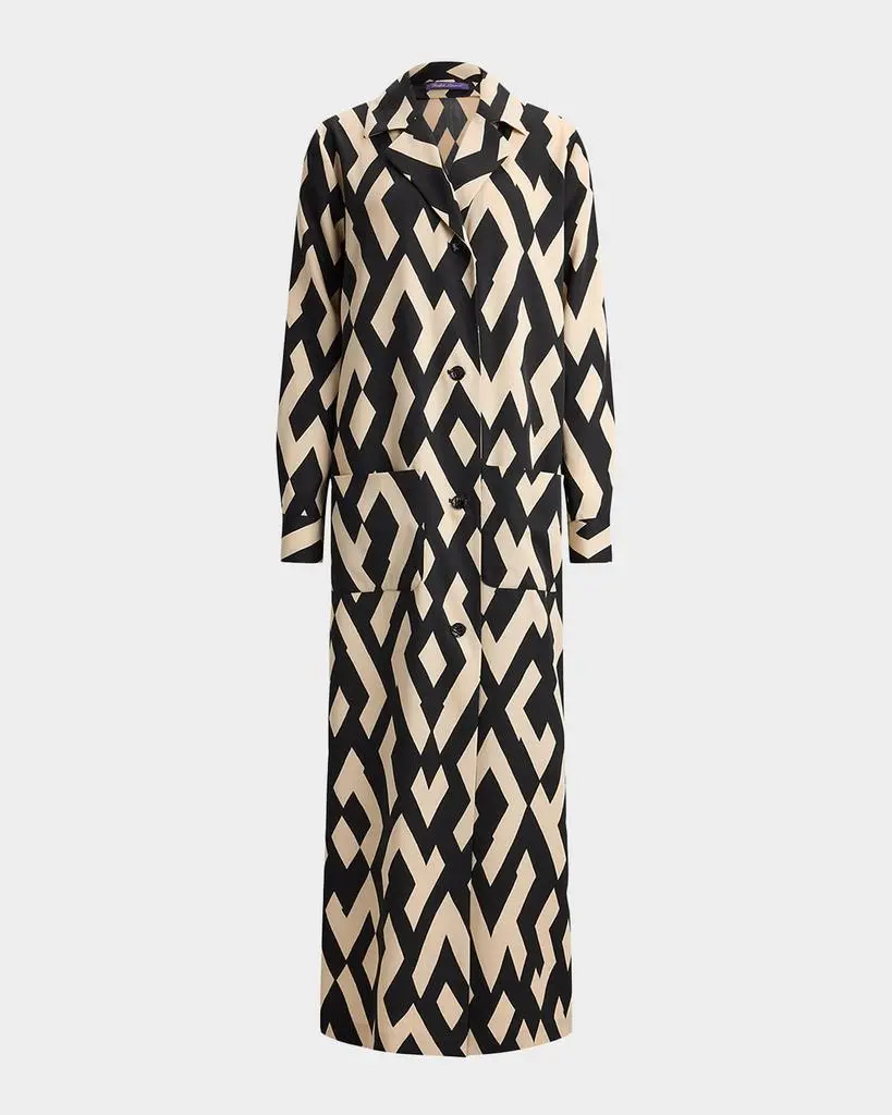 Ralph Lauren Nessa Deco-Print Wool Coat