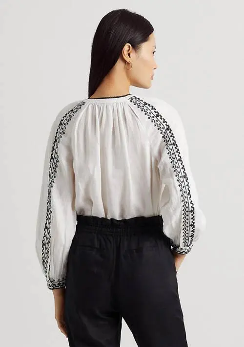 Ralph Lauren Embroidered Linen Blouse 2