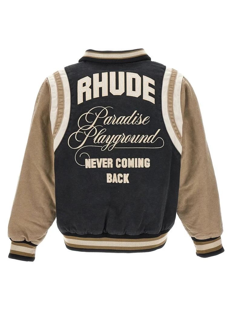 Rhude Rhude Washed Logo Embroidered Varsity Jacket 2