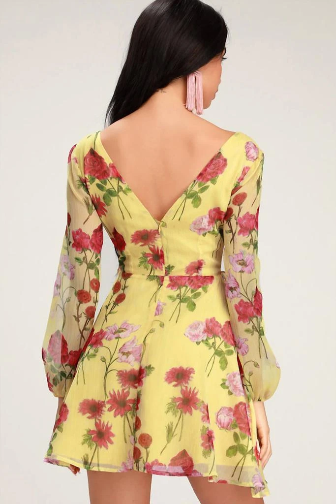 BB Dakota Bb Dakota - Botanical Bae Floral Print Long Sleeve Dress 2