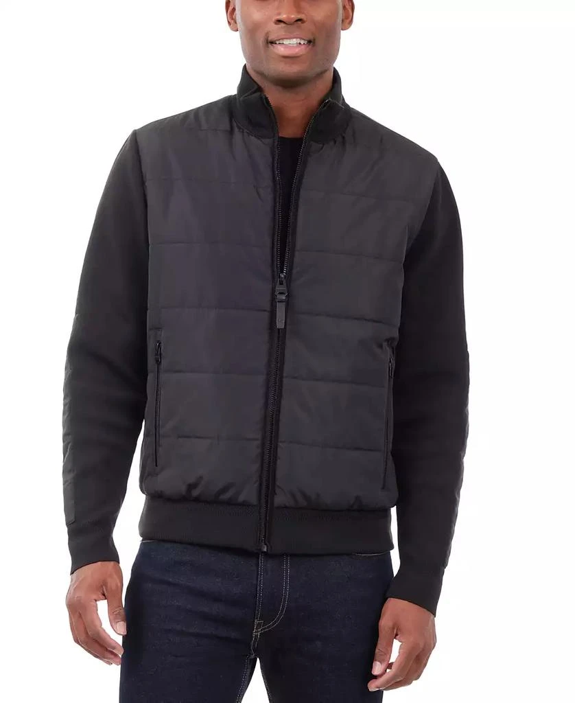 Michael Kors Men's Mixed-Media Knit-Sleeve Puffer Jacket 1