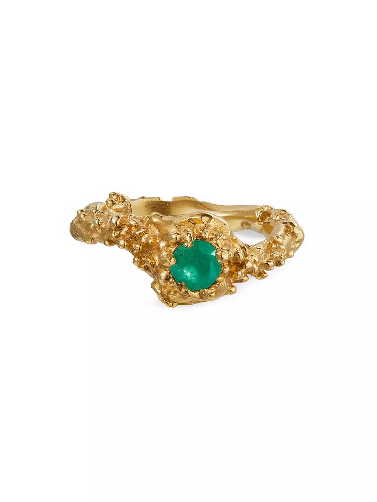 Alighieri 24K-Gold-Plated & Emerald Ring