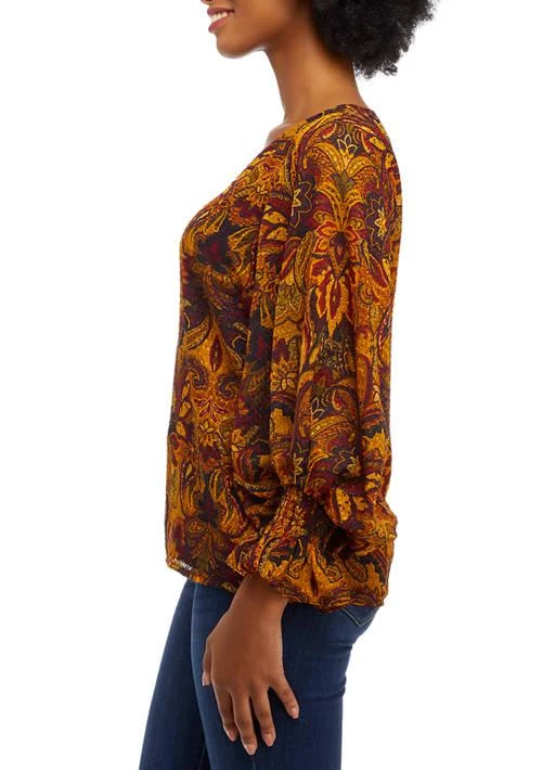 Vince Camuto Camuto Womens Floral Clip Dot Blouse 3