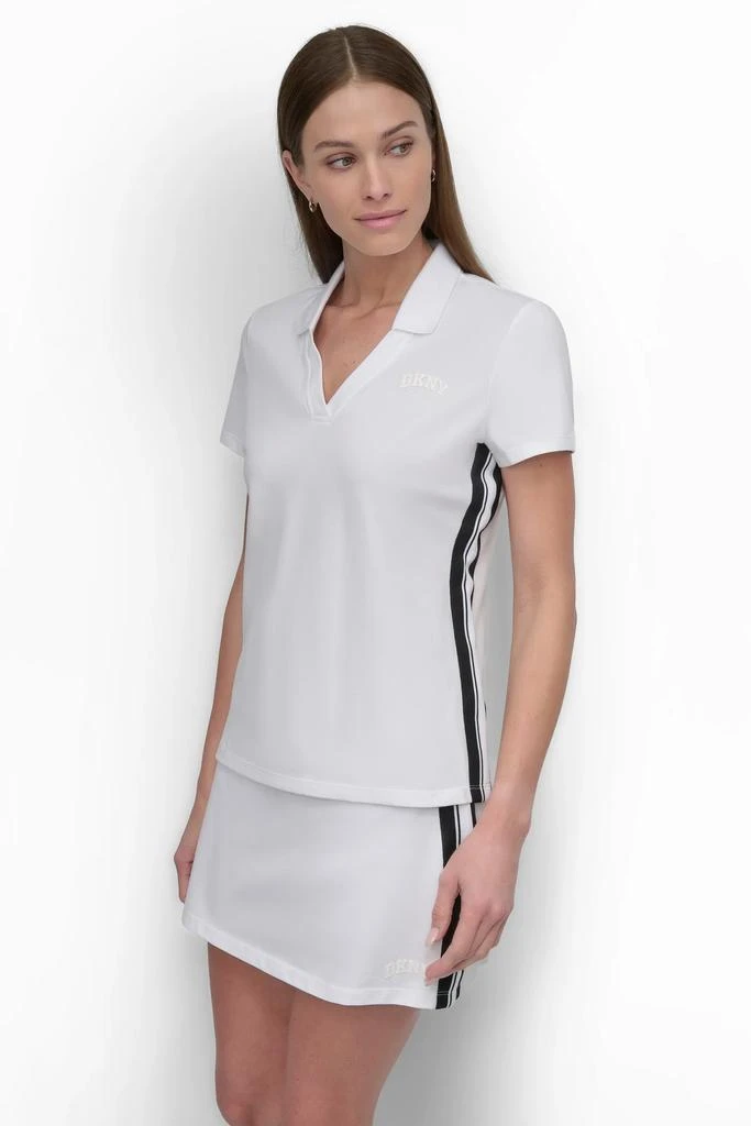 DKNY SHORT SLEEVE POLO WITH VARSITY STRIPE TAPING 6