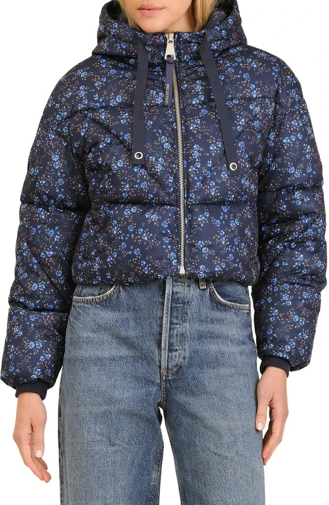 Avec Les Filles Cropped Hooded Puffer Coat