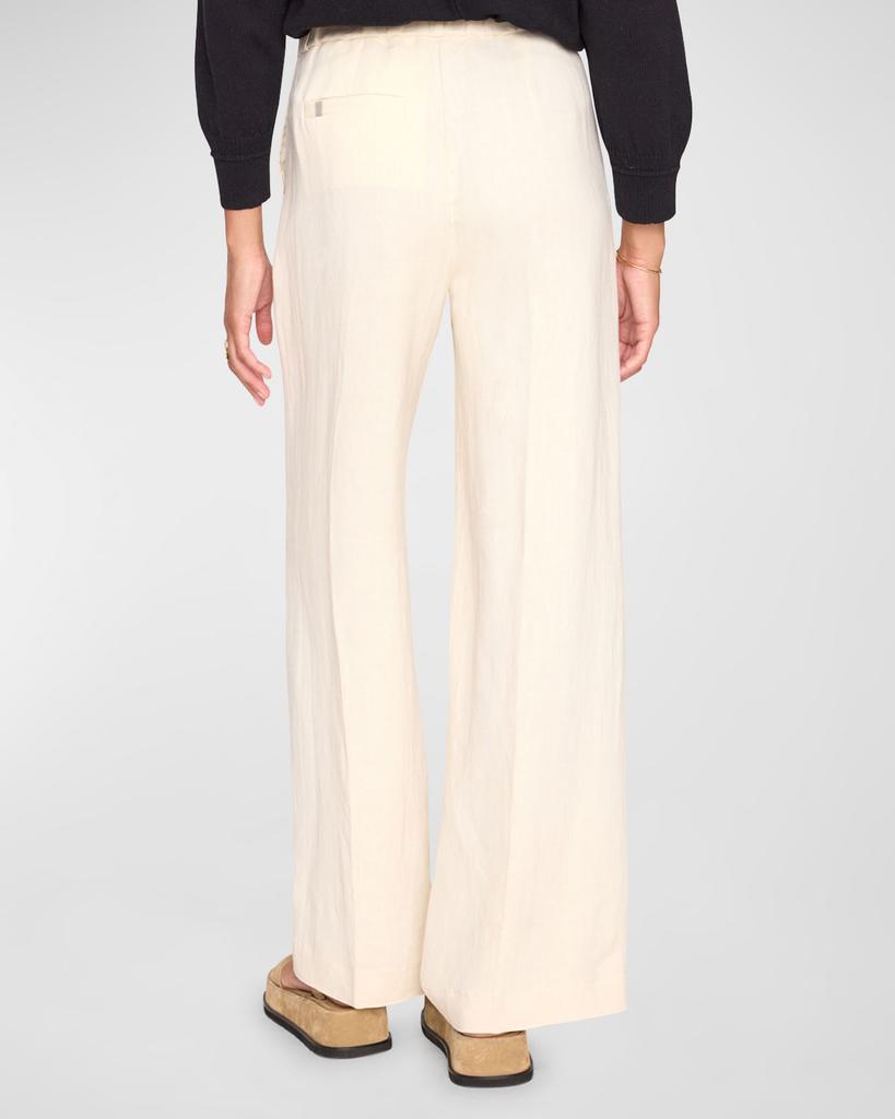 Brochu Walker Areo Mid-Rise Straight-Leg Linen-Blend Pants