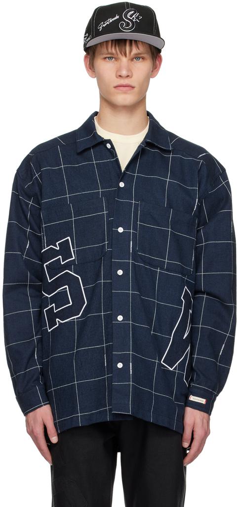 Saintwoods Navy Check Shirt