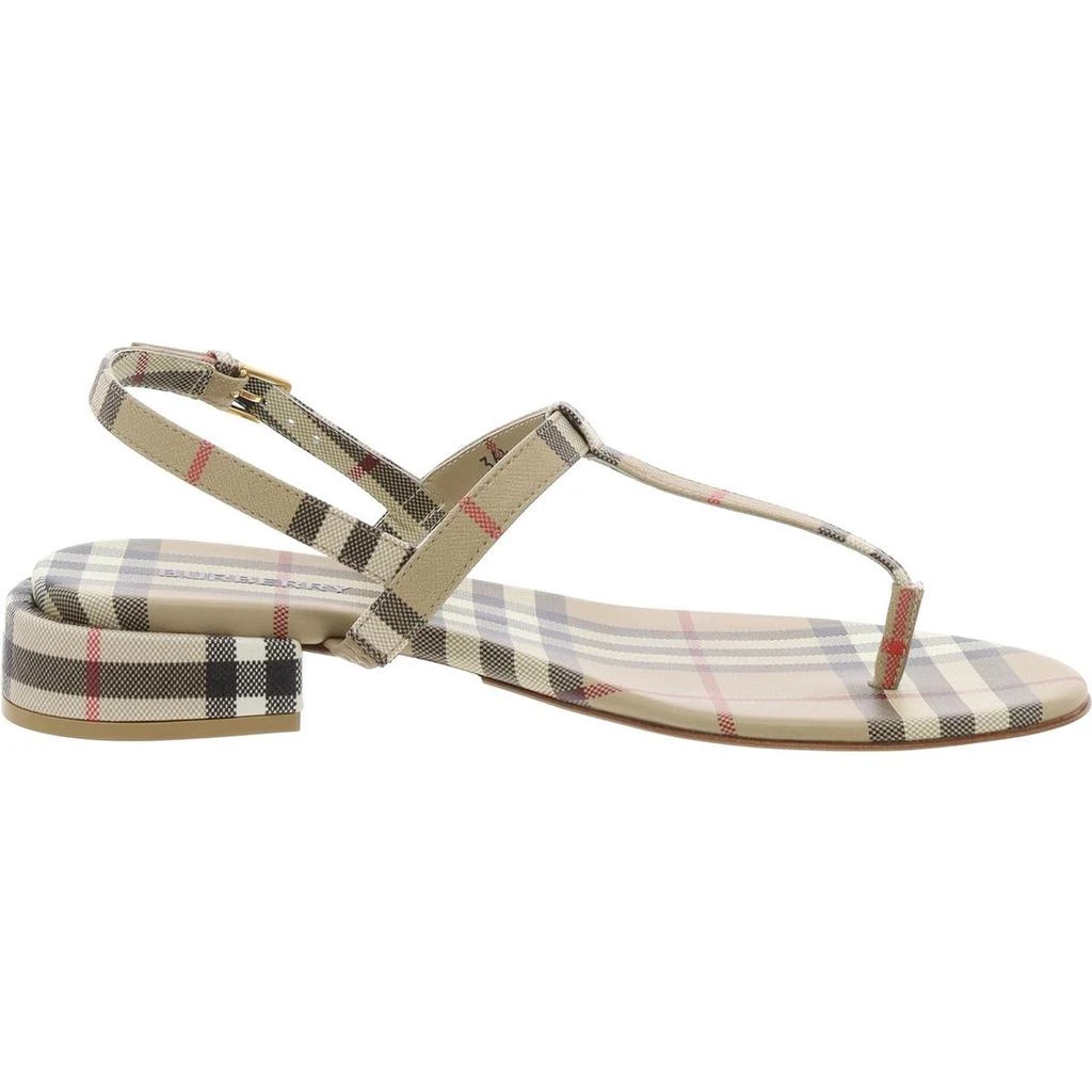Burberry Womens Plaid Thong Block Heel 2