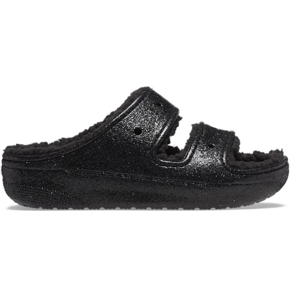 Crocs Classic Cozzzy Glitter II 208979-001 Slide Sandal Mens 9 Black Lined POW60 1