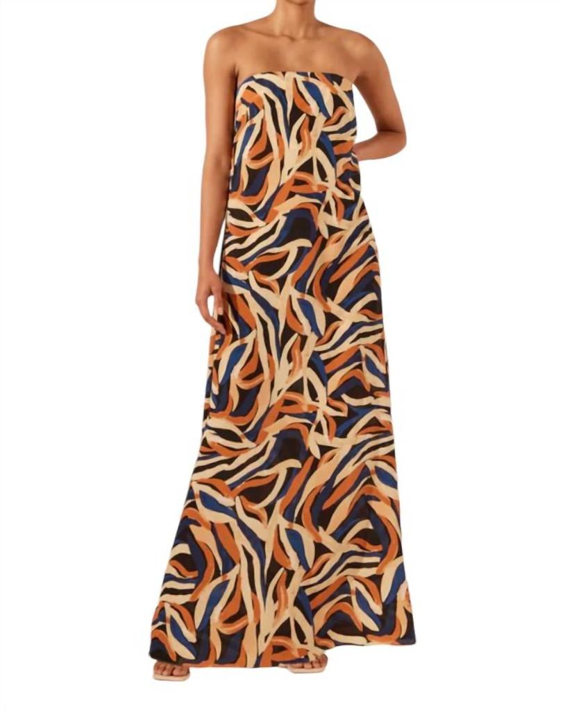 Shona Joy PALMA SILK STRAPLESS COLUMN MAXI DRESS