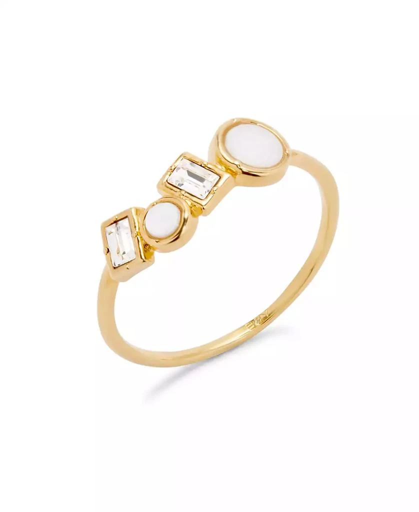 brook 
york Baguette Crystals and Mother of Imitation Pearl Inlay Micah Extra Thin Ring