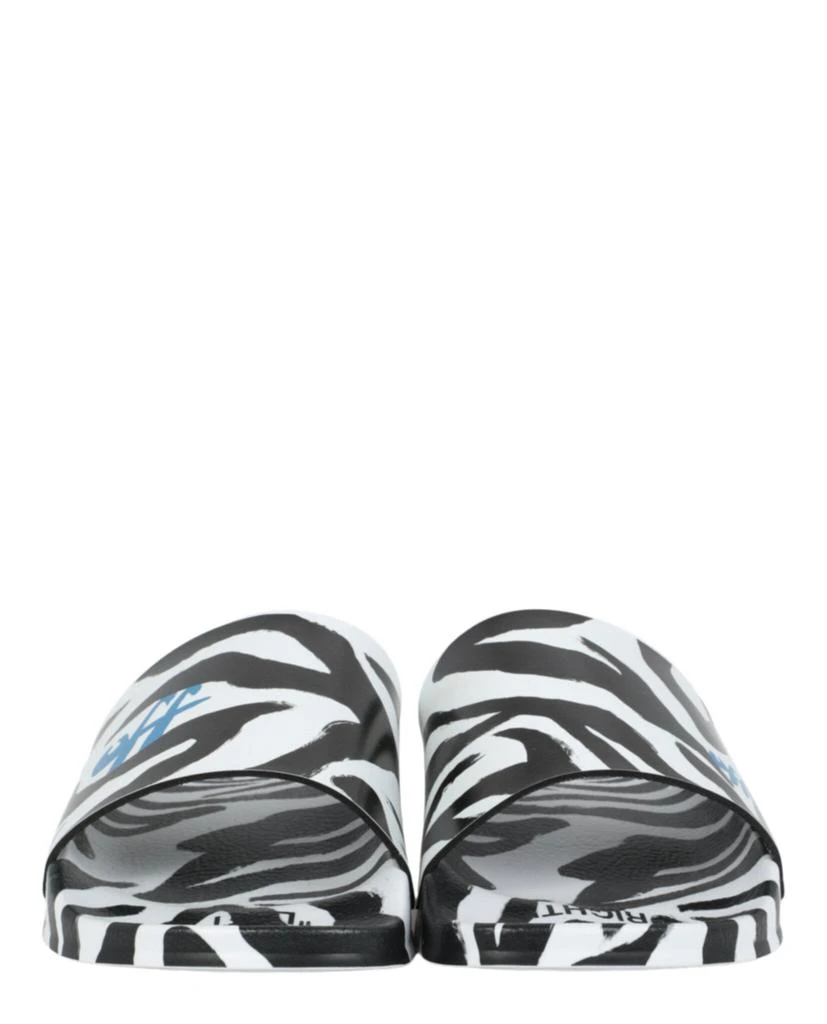 Off-White Zebra Print Pool Slides 5