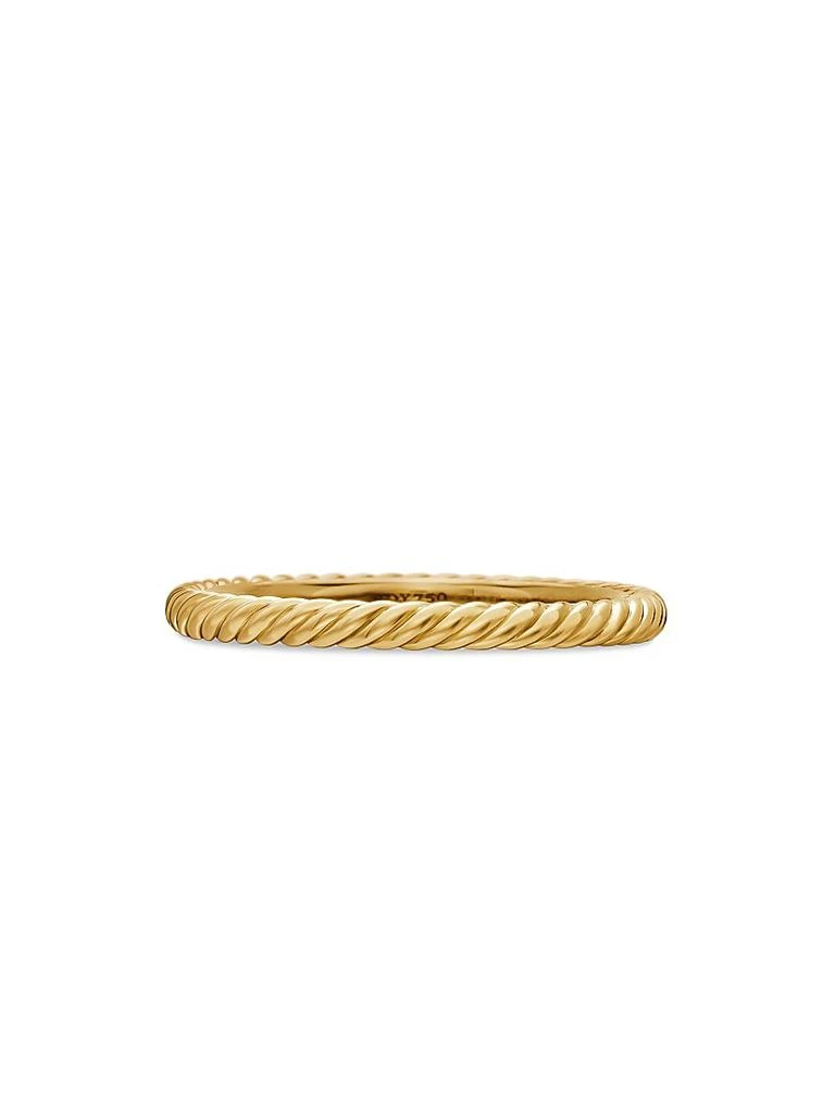 David Yurman Cable Collectibles Stack Ring in 18K Yellow Gold, 2mm