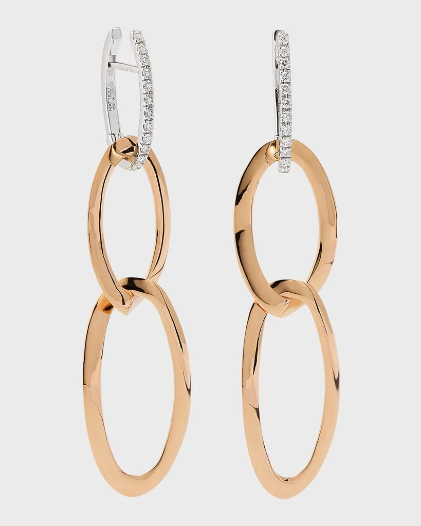 Mattioli Rose Gold Hiroko Earrings with Diamonds and Oval Drops 1
