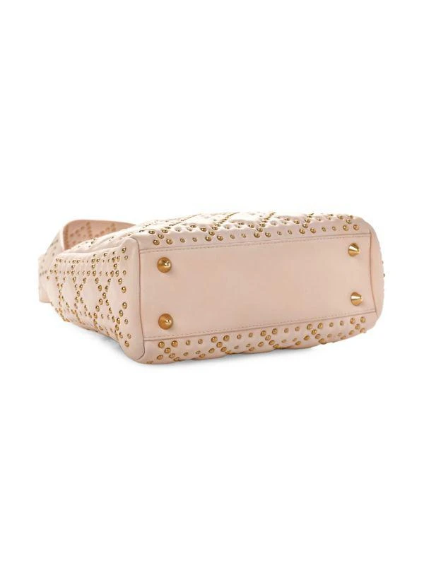 Dior Cannage Embelished Leather Top Handle Bag 3