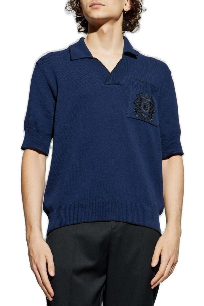 Balmain Balmain Écusson Embroidered Knit Polo Shirt 2