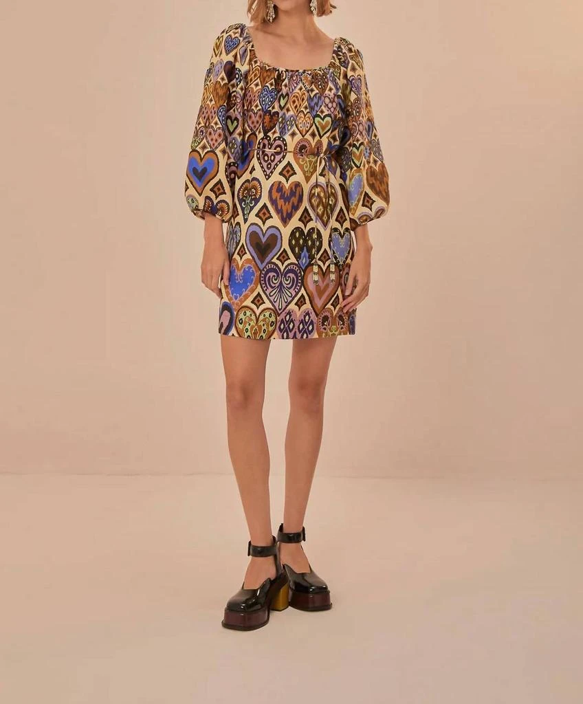 Farm Rio Farm Rio - Hearts Ikat Mini Dress 3