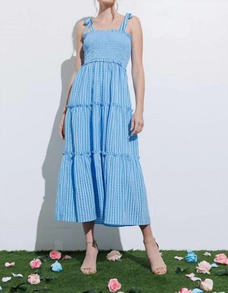 Smocked Maxi Dress In Blue Gingham  On Sale Now with Up to 40% Off |  Discover Exclusive Deals & Savings at BeyondStyle  Authentic Aaron & Amber  women|clothing|dresses with Limited-Time Discounts,