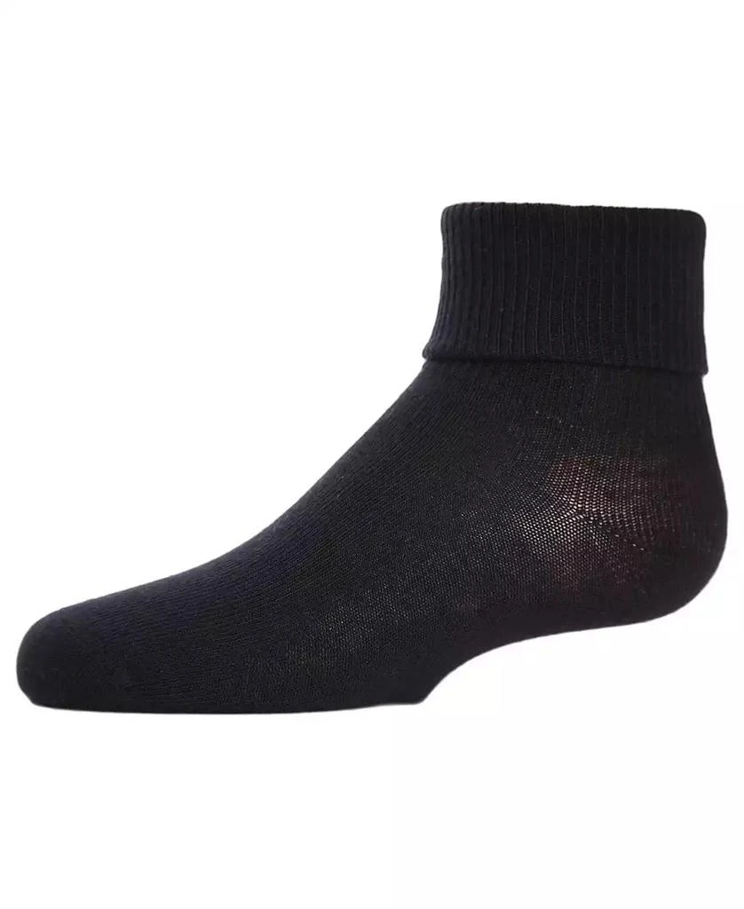 Memoi Little Girls Unisex Triple Roll Cotton Blend Ankle Socks 1