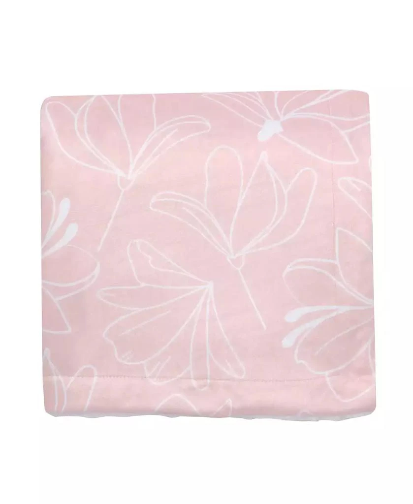Lambs 
Ivy Petals Pink/White Floral Fleece Faux Shearling Soft Baby Blanket 6