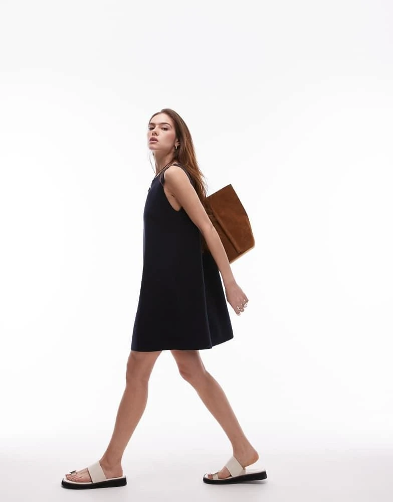 ARKET ARKET open knit mini dress in navy - Dresses & Skirts - Free Shipping  - BeyondStyle
