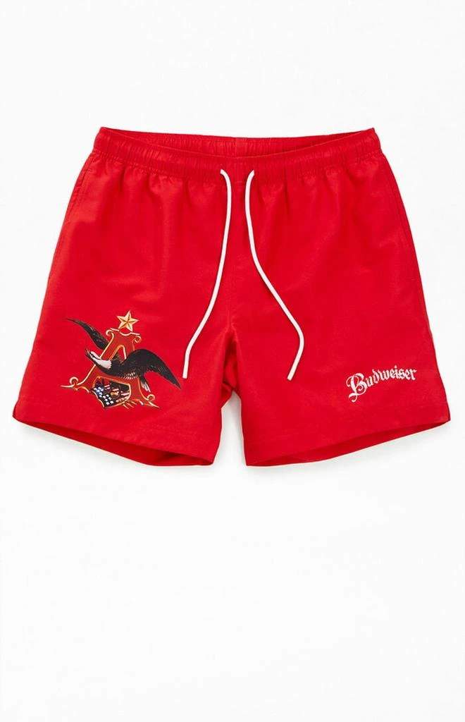 Budweiser By PacSun Logo Volley 6.5" Swim Trunks 1