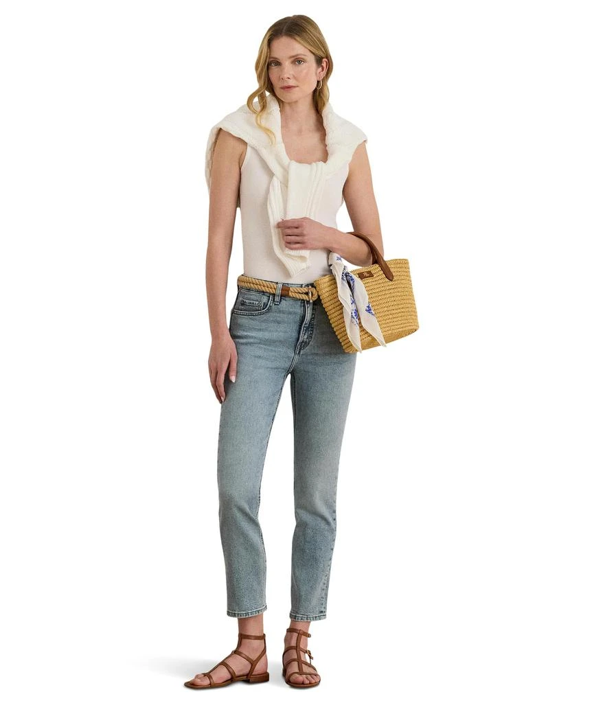 Ralph Lauren Petite High-Rise Straight Ankle Jeans in Alicia Wash 5
