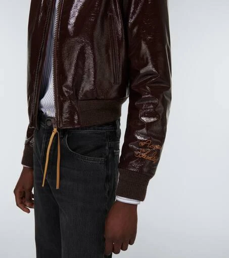 Acne Studios Embroidered patent leather jacket 5