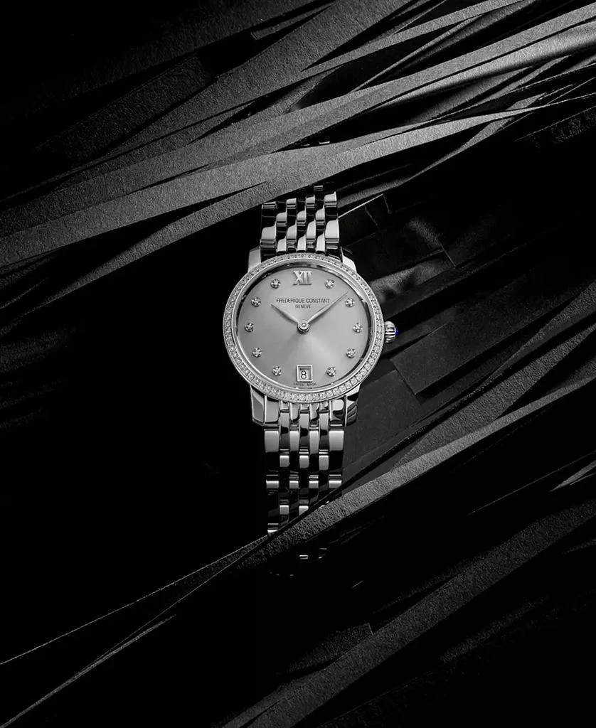 Frederique Constant Women's Swiss Classic Slimline (5/8 ct. t.w.) Stainless Steel Bracelet Watch 30mm 4