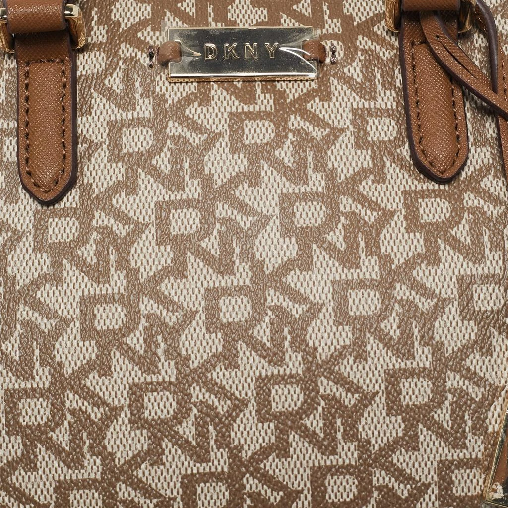 DKNY Dkny Beige/Brown Signature Coated Canvas and Leather Small Dome Satchel 5
