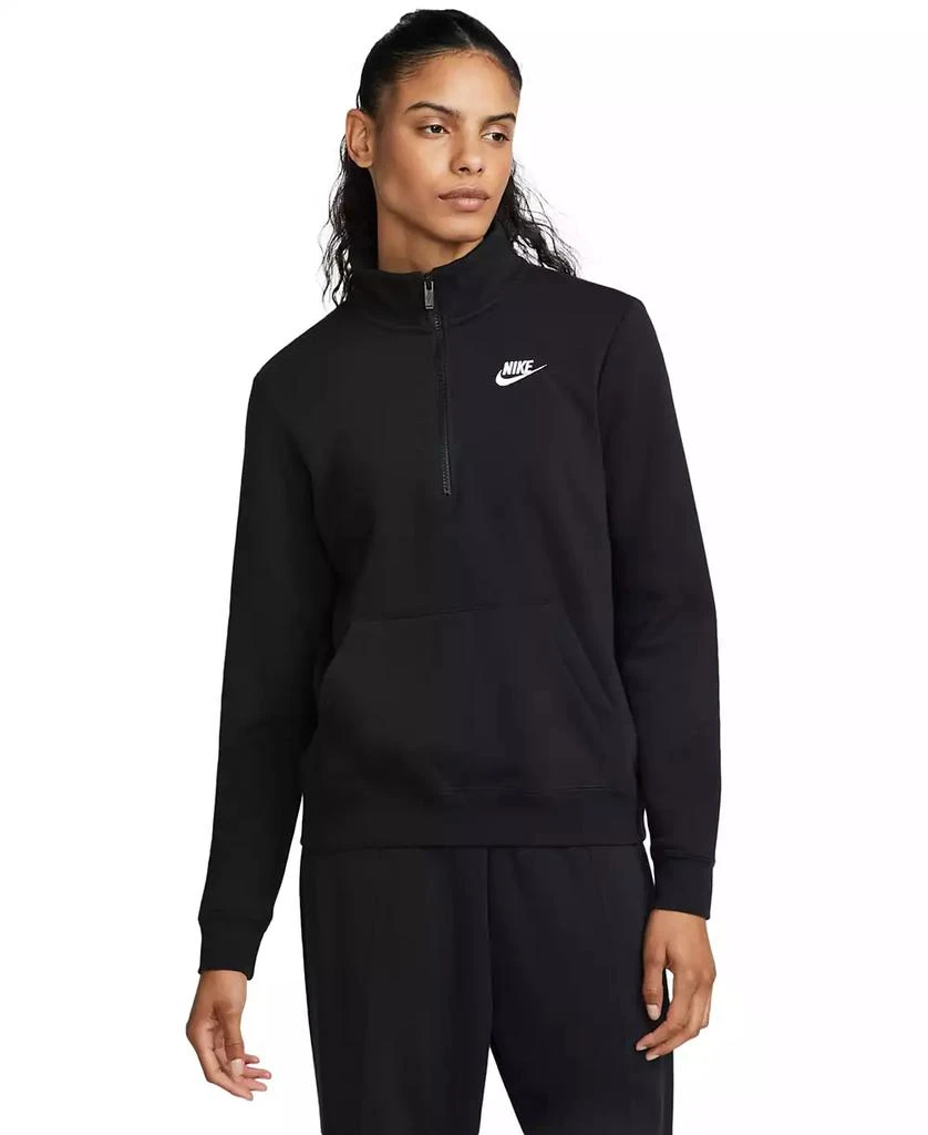 NIKE Women's   Sportswear Club Fleece   1/2-Zip Sweatshirt 1