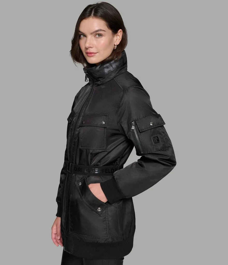 Karl Lagerfeld Paris LONG BOMBER JACKET WITH HIDDEN HOOD 3