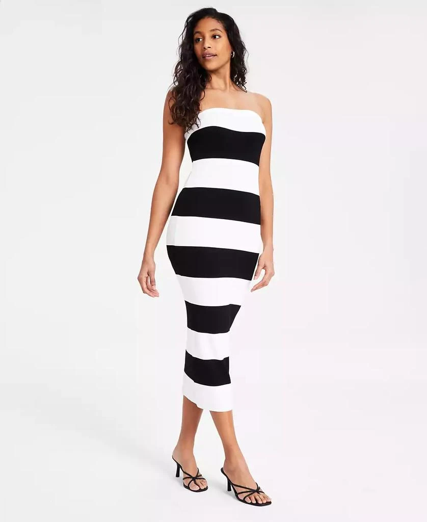 Bar III Women's Strapped Sleeveless Ribbed Dress, Exclusively at Macy's 1
