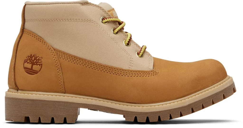 Timberland Tan 
Beige 
Timberland Premium
 Mid Chukka Boots