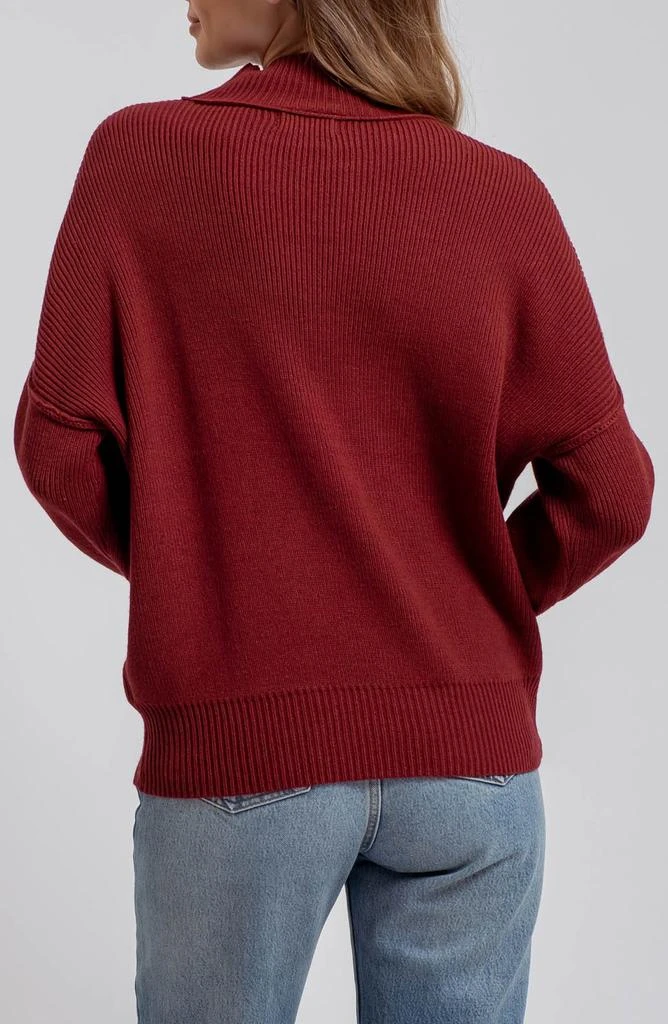 Blu Pepper Mock Neck Ribbed Sweater 2