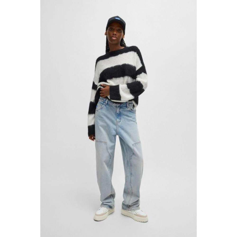 Hugo Boss Baggy-fit jeans in blue rigid denim 2