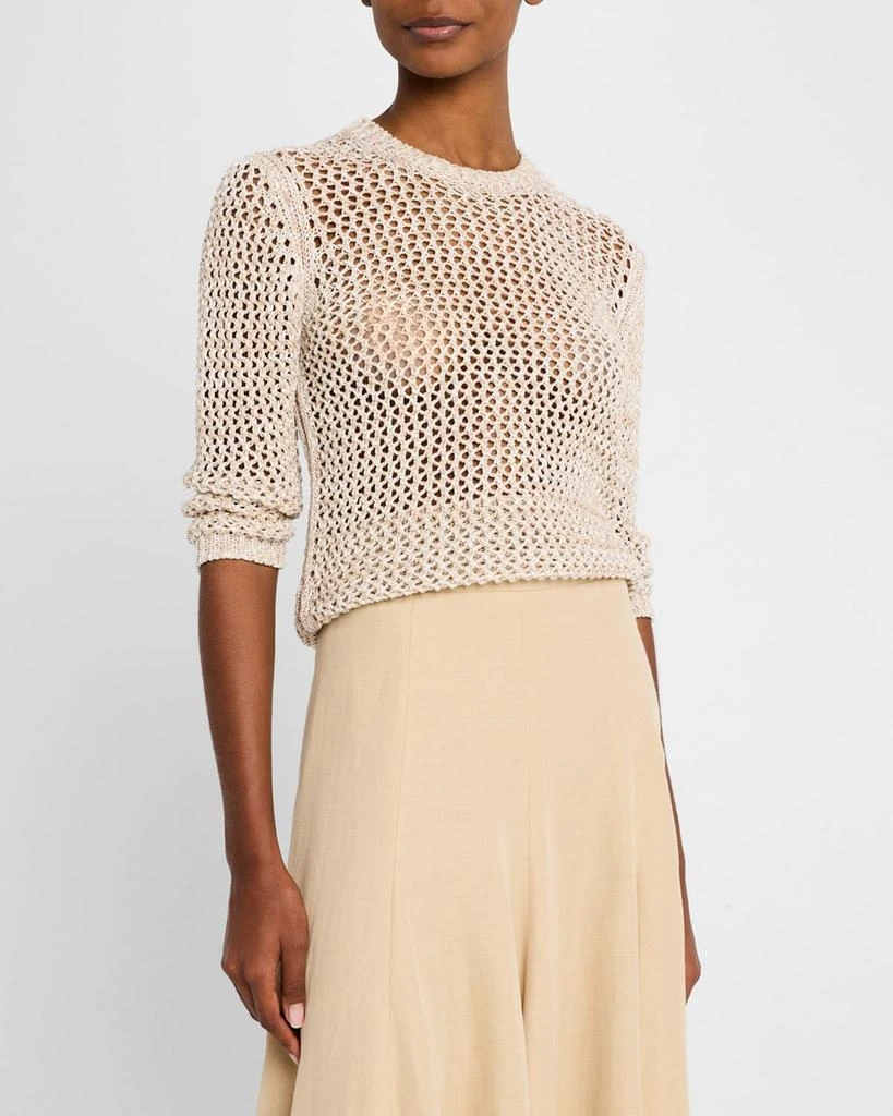 Fabiana Filippi Crewneck Cotton Mesh Knit Sweater 4