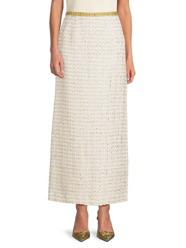 Giambattista Valli Tweed Silk Blend Maxi Skirt 1