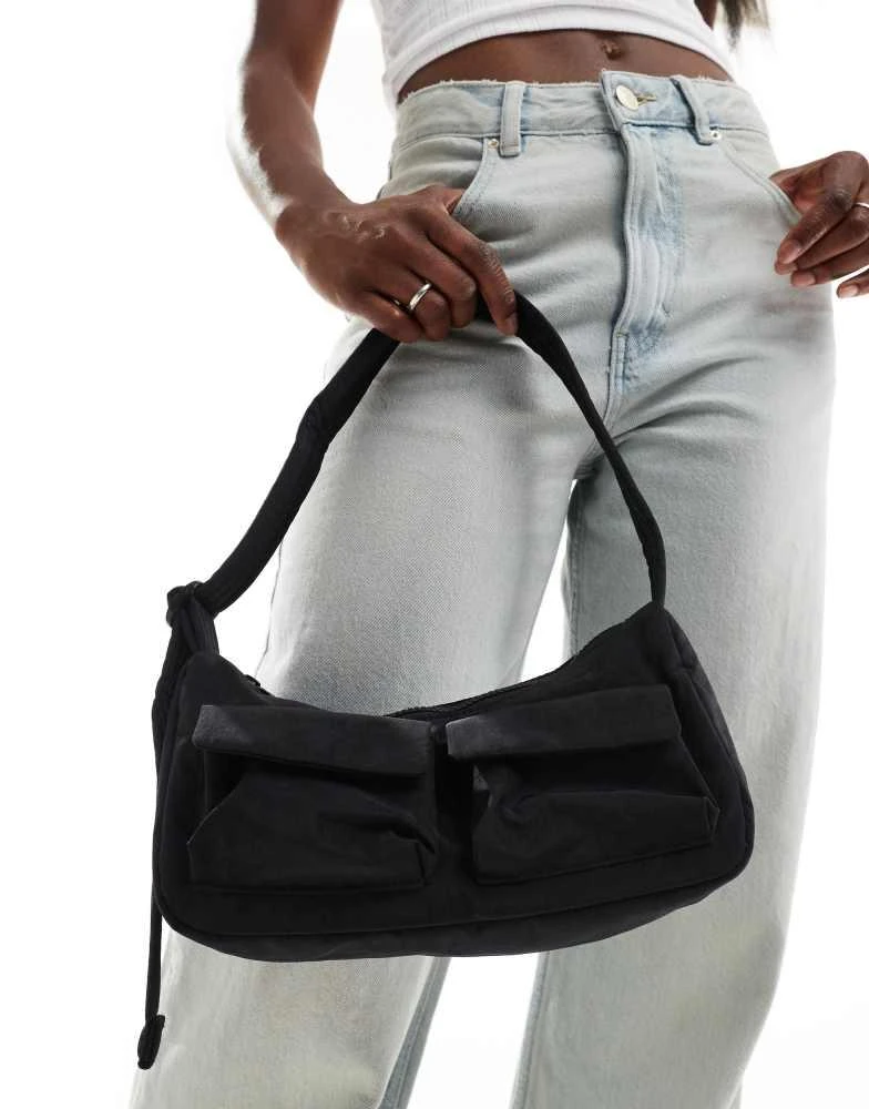 Baggu Baggu cargo nylon shoulder bag in black 1