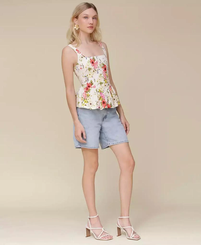 Avec Les Filles Women's Peplum-Hem Corset Square-Neck Top 5