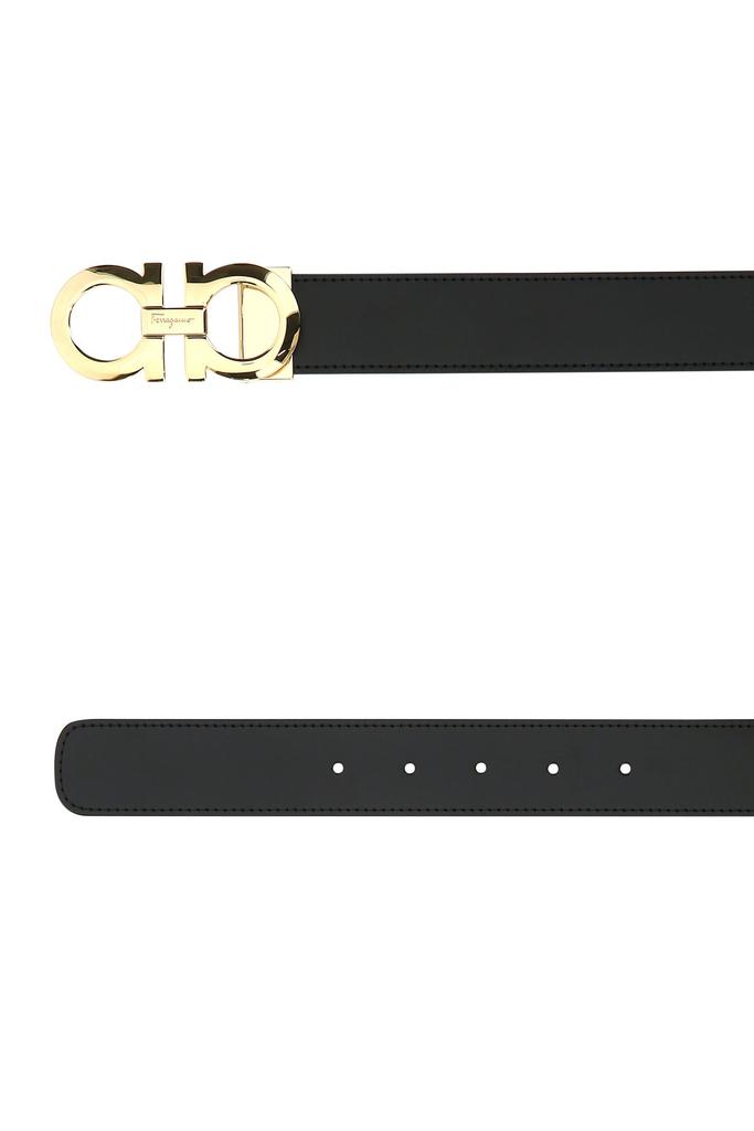 Salvatore Ferragamo Black leather reversible belt