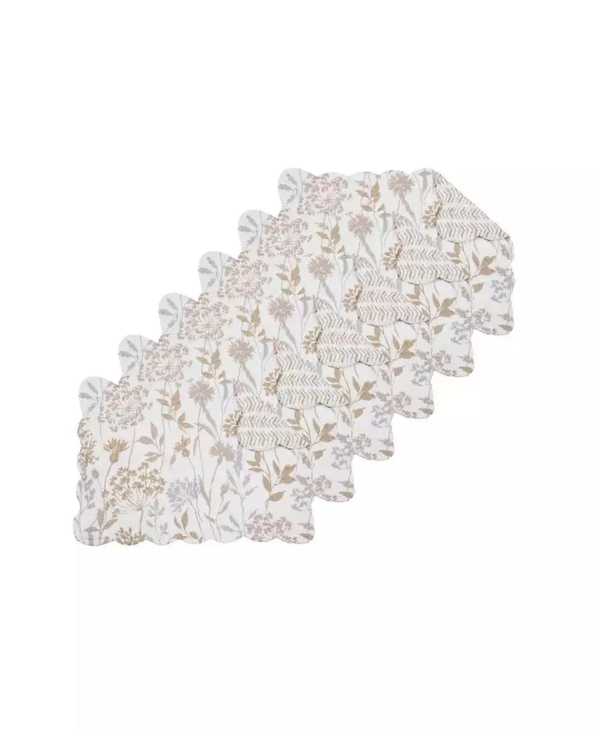 C&F Home Carmella Fields 100% Cotton Quilted Set of 6 Placemats 13" x 19