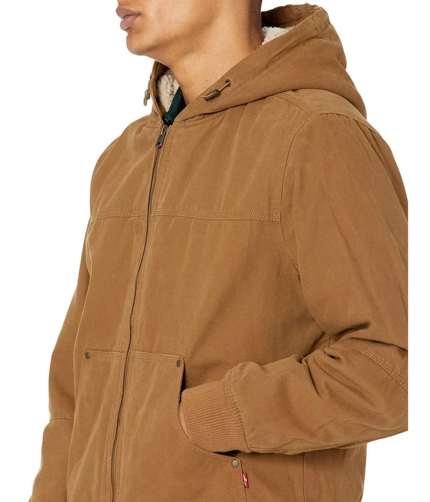 Levi's® Cotton Canvas Hooded Utility Jacket with Sherpa Lining 3